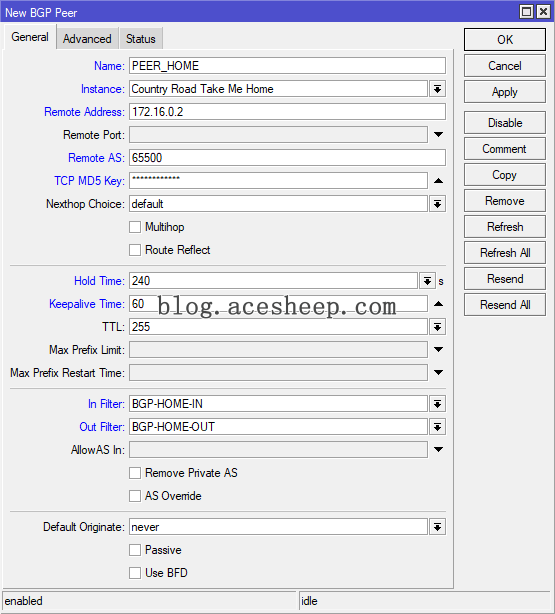 New BGP Peer