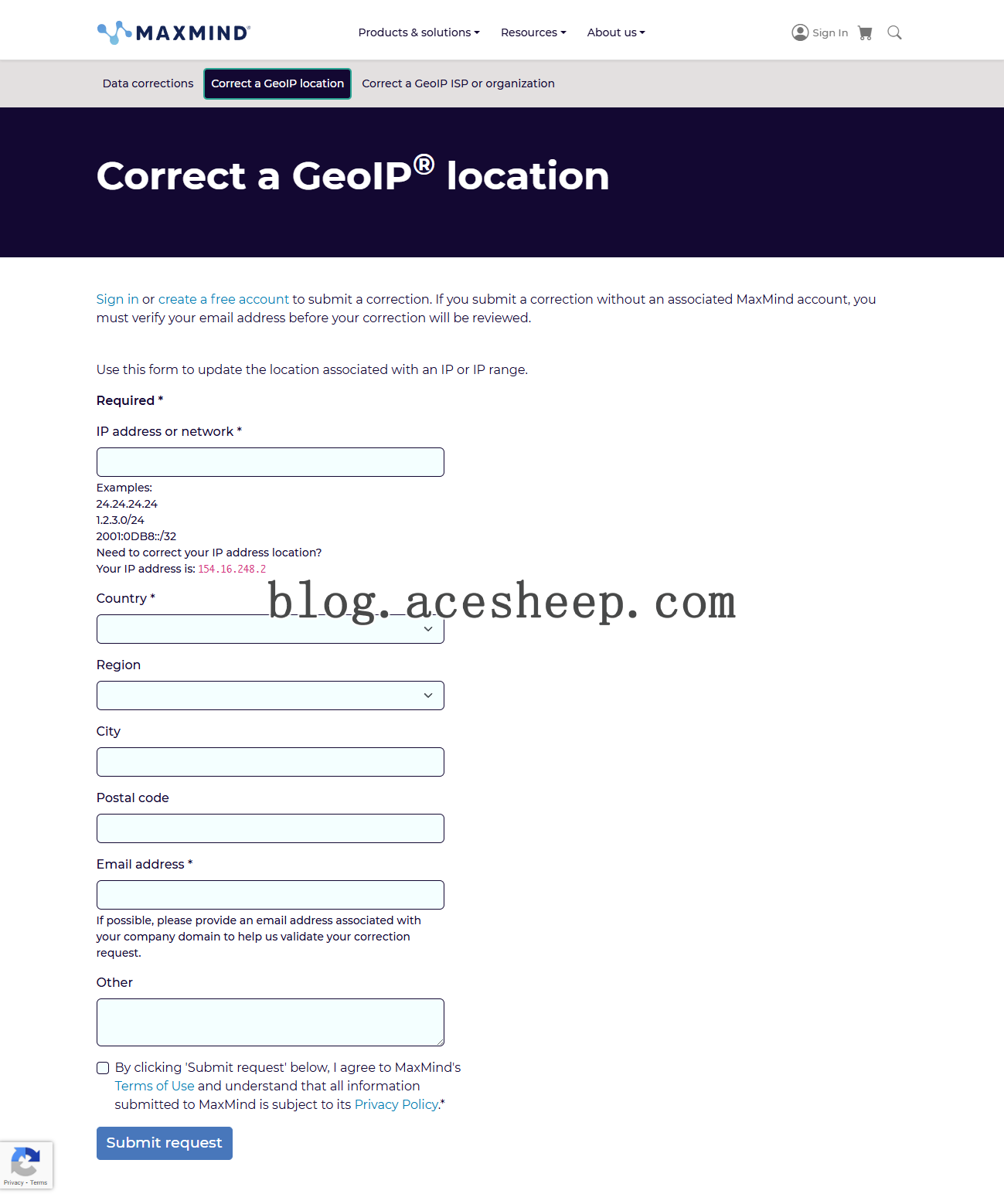 MaxMind 更正 GeoIP 位置